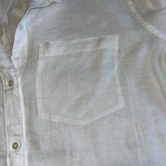 GAP optic white linen Oversized Boyfriend shirt size Large Tall - Picture 9 of 14